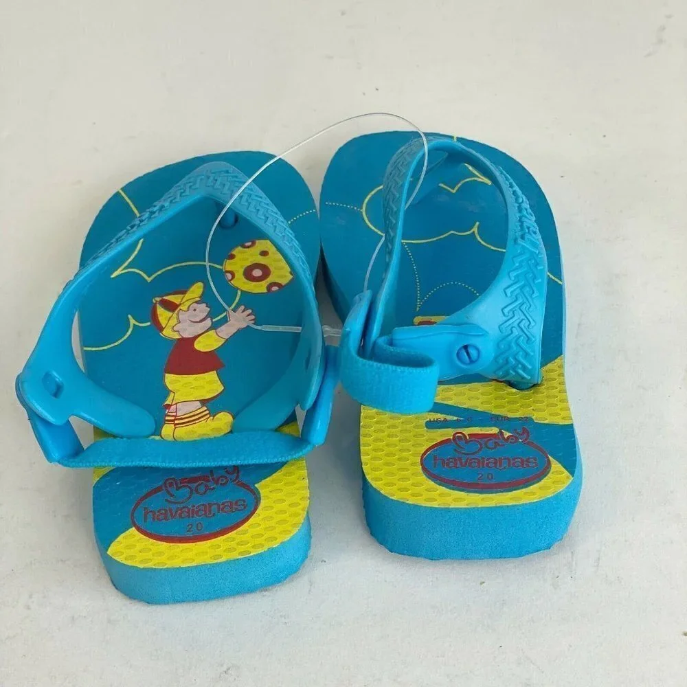 Havaianas Toddler Kids Flip Flops‎ Thong Beach Slipper With Garter Blue 6C NWOT